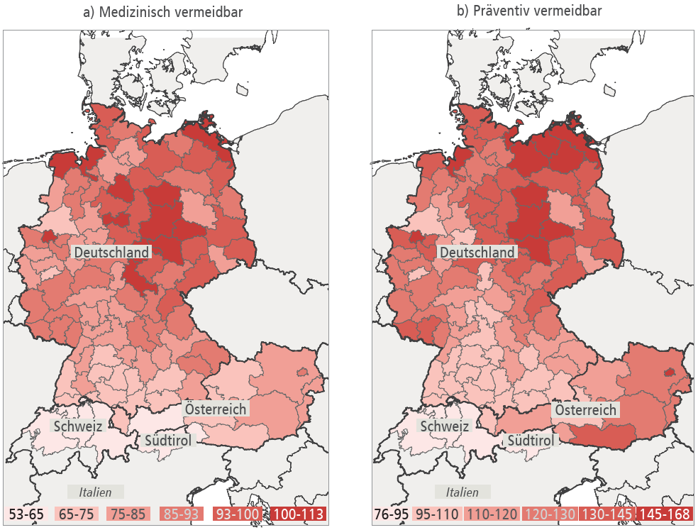 Vermeidbare Sterblichkeit im deutschen Sprachraum